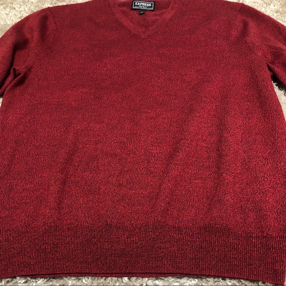 Express Modern Fit Merino Wool V-Neck - Picture 5 of 7